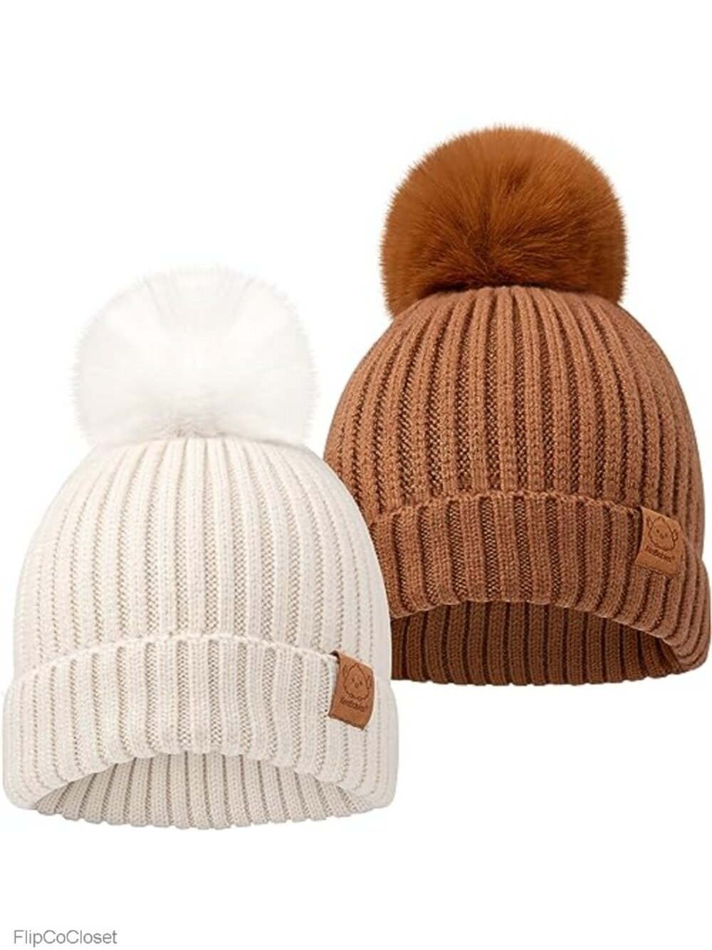 2-Pack Baby Beanies Stretchy Winter Hats for Girls & Boys